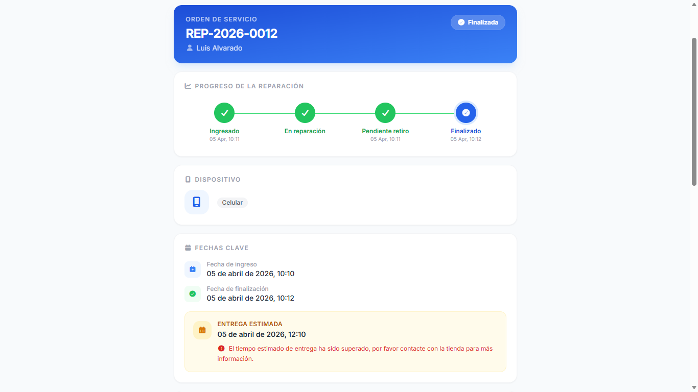 Tracking publico cliente